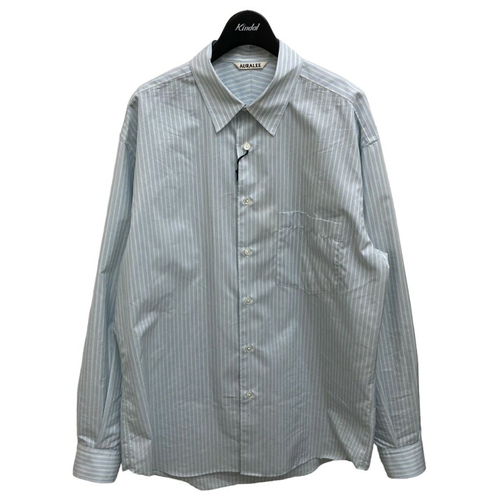 AURALEE FINX POLYESTER STRIPE SHIRT サイズ4
