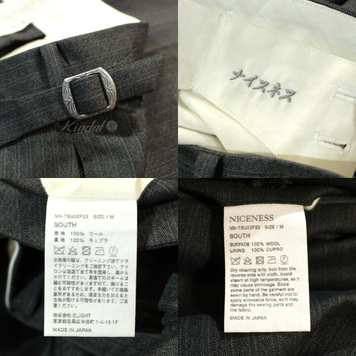 楽天市場】【中古】NICENESS 22AW SOUTH - Flared Slacks フレア 