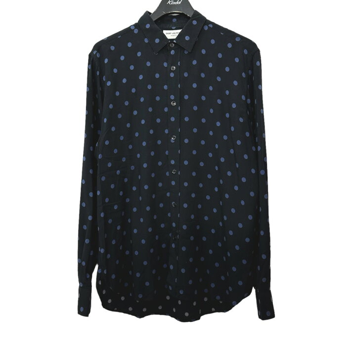 楽天市場】【中古】SAINT LAURENT PARIS ドット柄 ブラウス ブラック 
