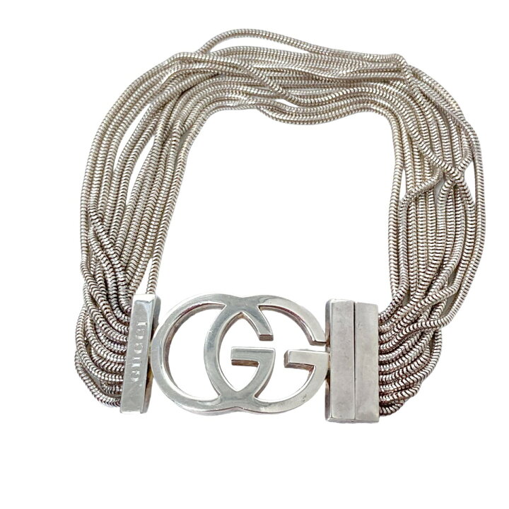 楽天市場】【中古】GUCCI10連シルバーブレスレット インターロッキング  