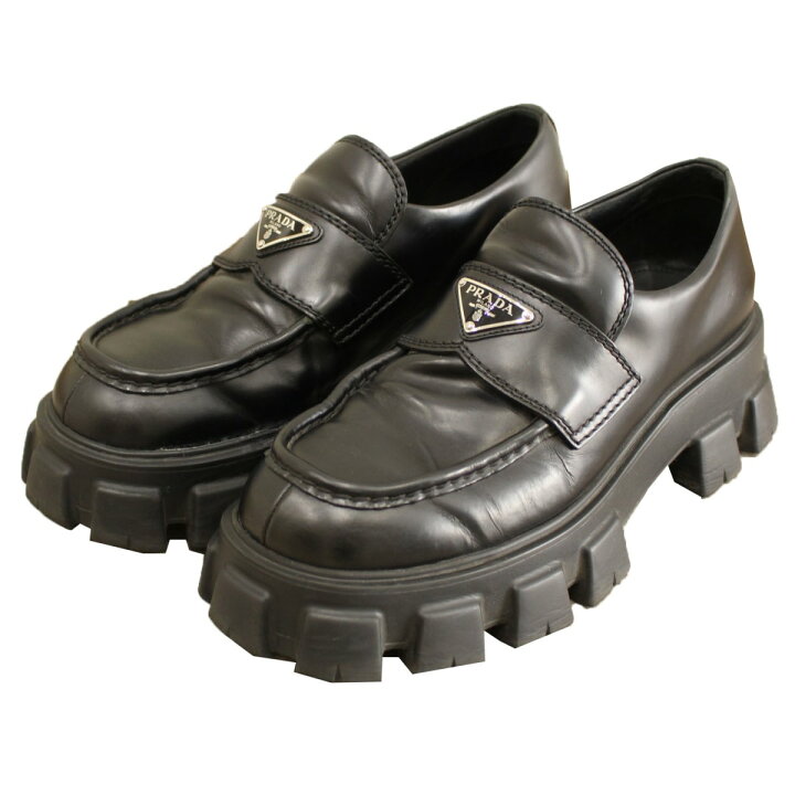 楽天市場】【中古】PRADA モノリス ブラッシュドレザー マキシソール 