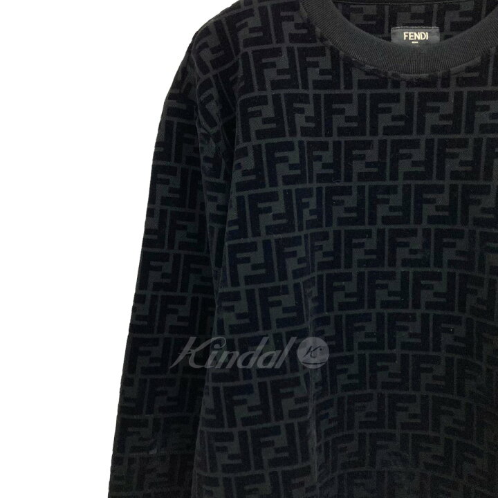 楽天市場】【中古】FENDI ブラックピケスウェットシャツ ブラック 
