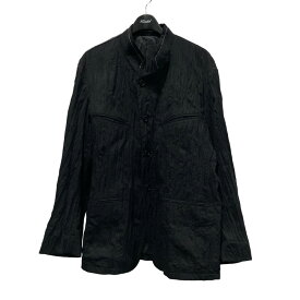 【中古】Ujoh23SS｢STAND COLLAR 4POCKET JACKET｣シワ加工ジャケット ブラック サイズ：2【価格見直し】