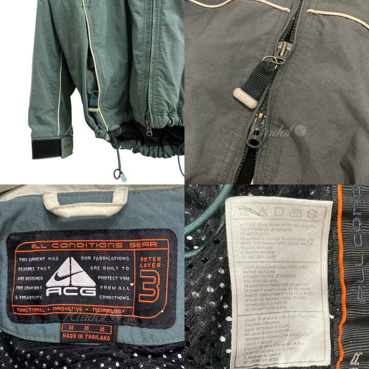 楽天市場】【中古】Nike ACGマウンテンパーカー グリーン×アイボリー 