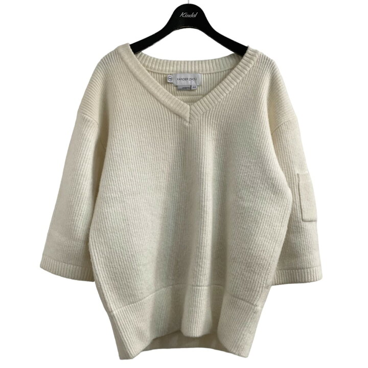 楽天市場】【中古】XANDER ZHOU22AW Vネック半袖ニット アイボリー 