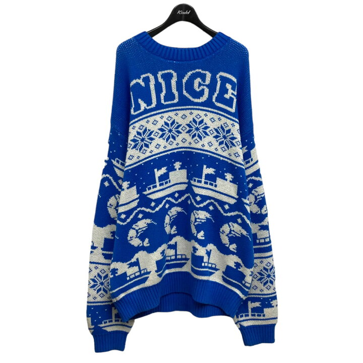 楽天市場】【中古】KEBOZ×ALL GOOD STORE ノルディック柄ニット ブルー 