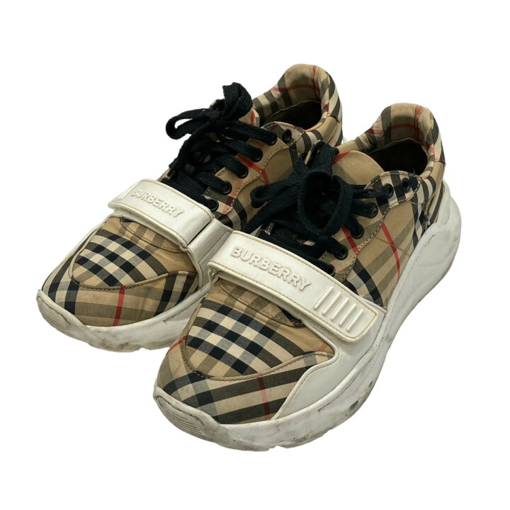 楽天市場】【中古】BURBERRY ノバチェックベルクロスニーカー ベージュ 