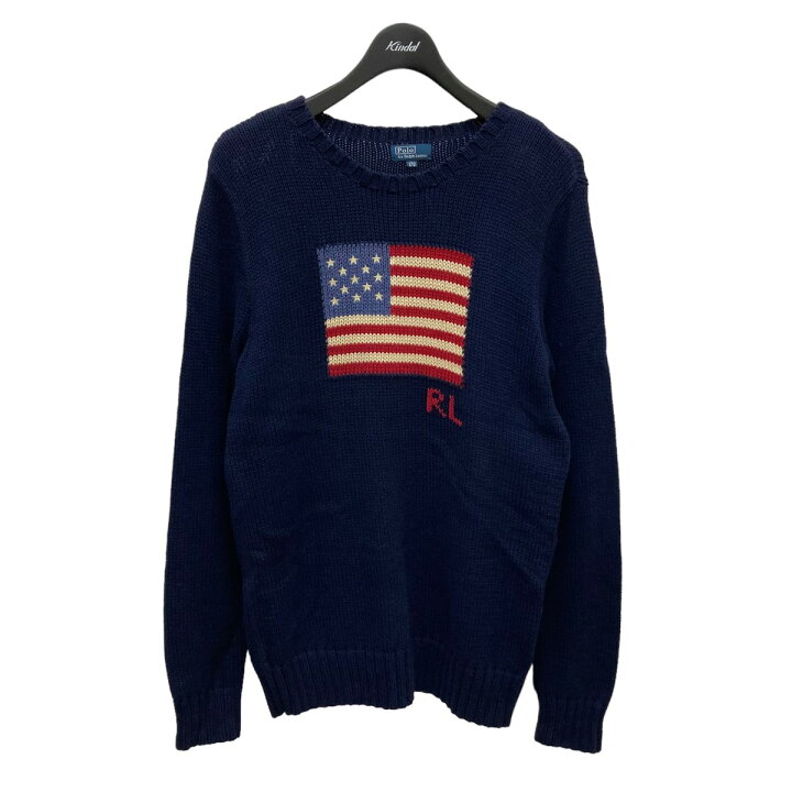 楽天市場】【中古】POLO RALPH LAUREN 星条旗コットンニット ネイビー 