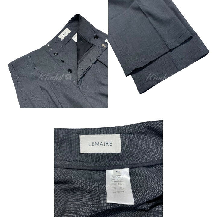 楽天市場】【中古】LEMAIRE 2022SS 2PLEATS PANTS スラックス グレー 
