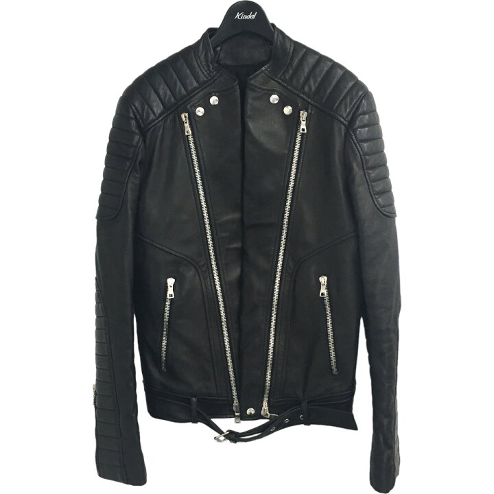 楽天市場】【中古】BALMAIN HOMME バイカーレザーライダースジャケット 