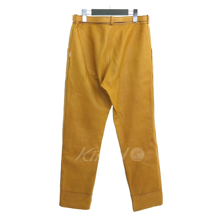 楽天市場】【中古】CHAPAL ベルト付きレザーパンツ マスタード系 
