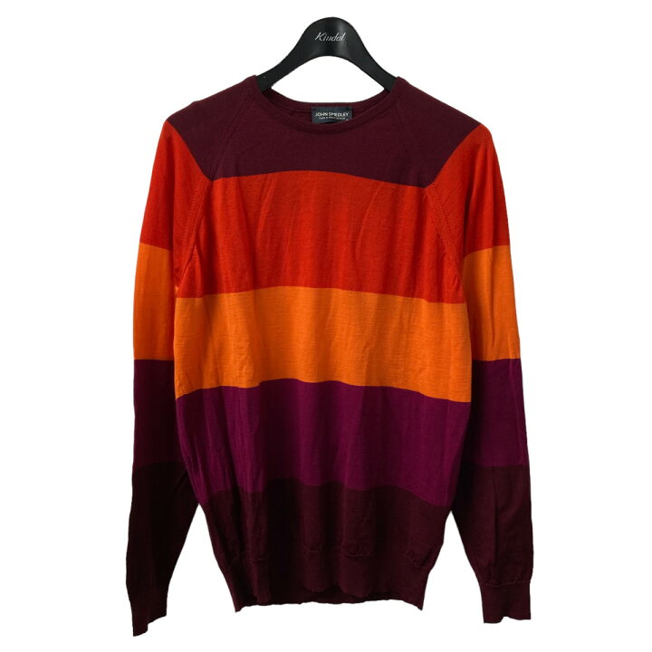 楽天市場】【中古】JOHN SMEDLEY クルーネックニット ブラウン×レッド 