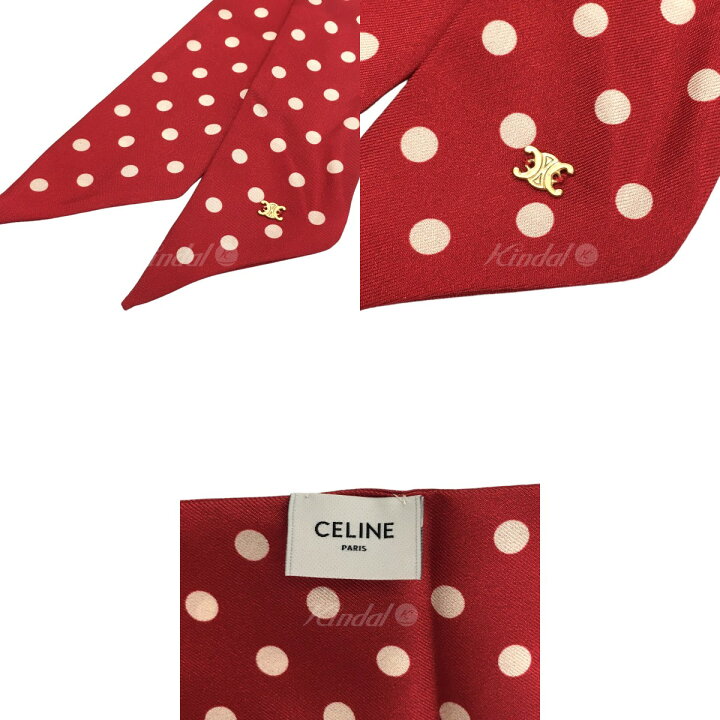 楽天市場】【中古】CELINE 2020SS ドットクラヴァットシルクスカーフ 