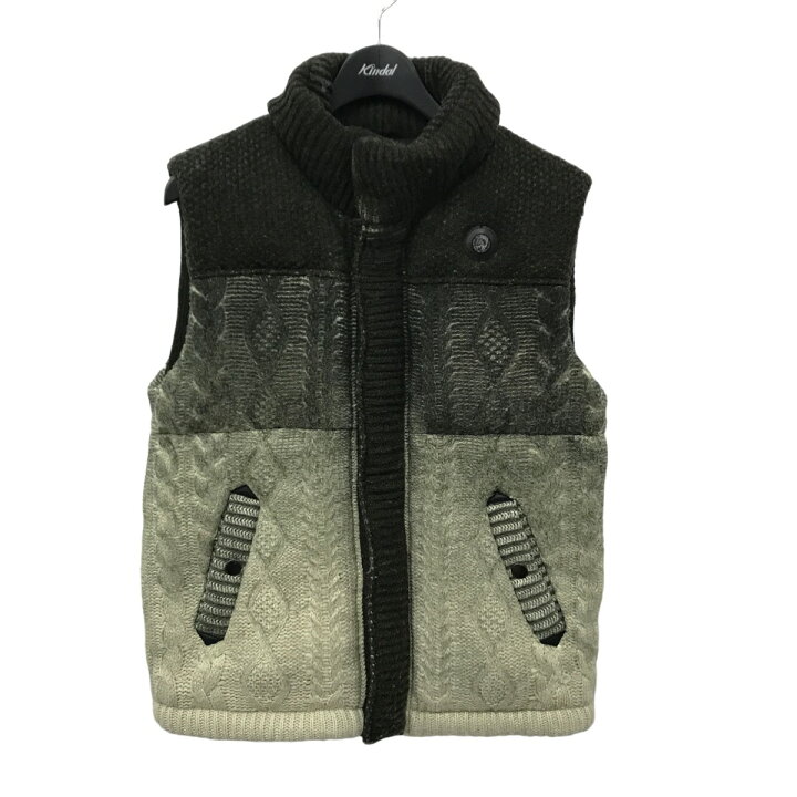 楽天市場】【中古】DIESEL グラデーションケーブルニットダウンベスト 