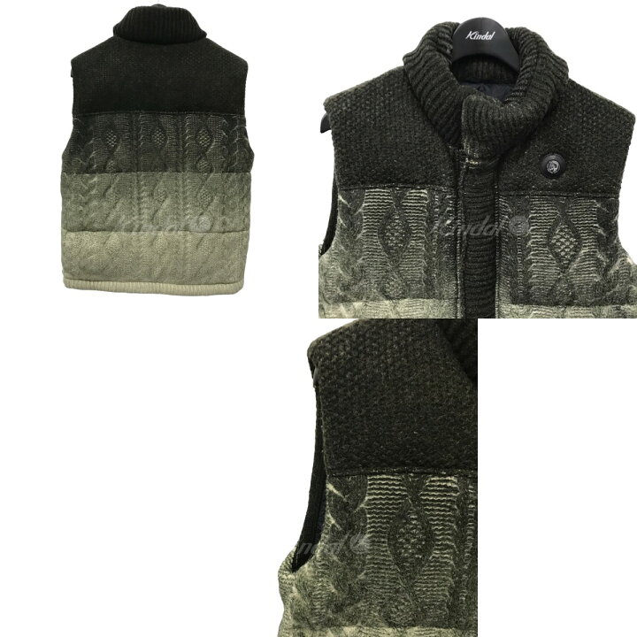 楽天市場】【中古】DIESEL グラデーションケーブルニットダウンベスト 