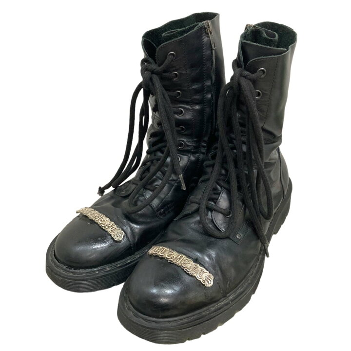楽天市場】【中古】VETEMENTSメタルロゴコンバットブーツ ブラック 
