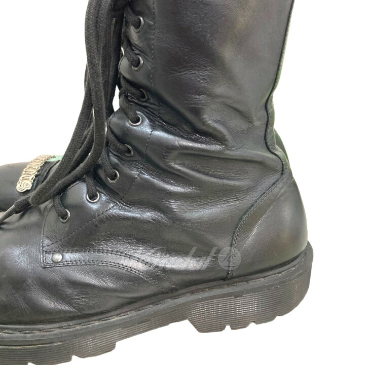 楽天市場】【中古】VETEMENTSメタルロゴコンバットブーツ ブラック 