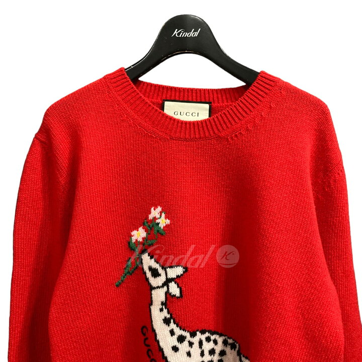 グッチ】Gucci Deerlet Wool Sweater キリンデザイン ニット セーター 