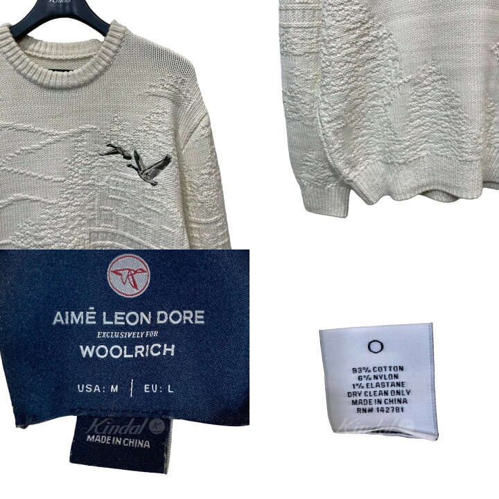 楽天市場】【中古】Aime Leon Dore×WOOLRICH クルーネックニット 