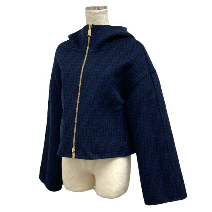 楽天市場】【中古】FENDI ズッカ柄リバーシブルジャケット ネイビー 