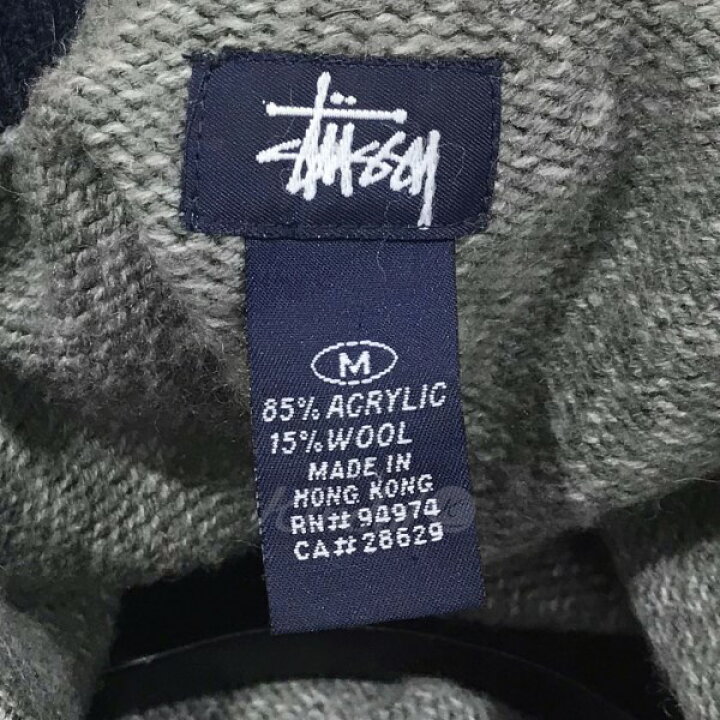 楽天市場】【中古】Stussy 90s ジップアップニットカーディガン 香港製 
