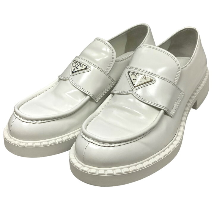 楽天市場】【中古】PRADA チョコレートブラッシュドレザーローファー  