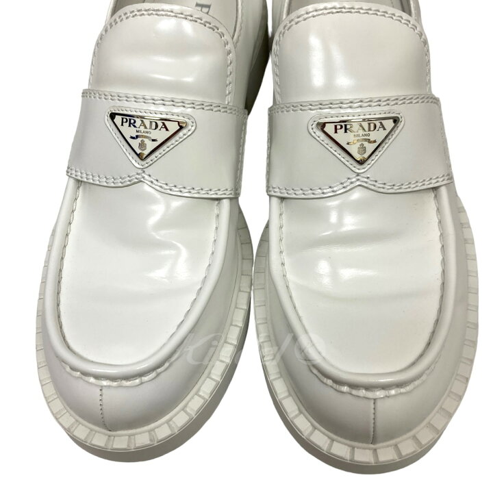 楽天市場】【中古】PRADA チョコレートブラッシュドレザーローファー 
