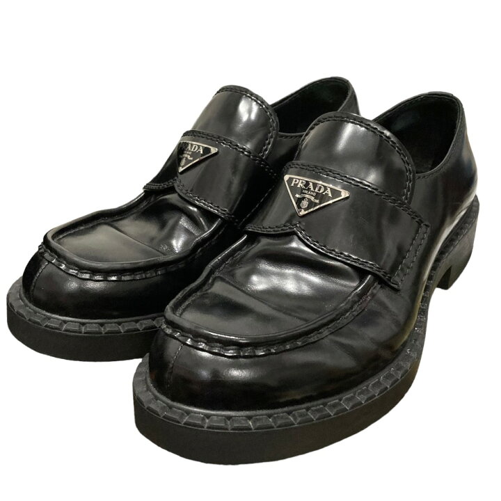 PRADA プラダ チョコレートブラッシュドレザーローファー （楽天市場 