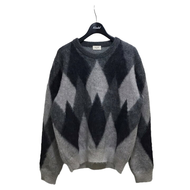 楽天市場】【中古】CELINE19AW アーガイルニットセーター ライトグレー  