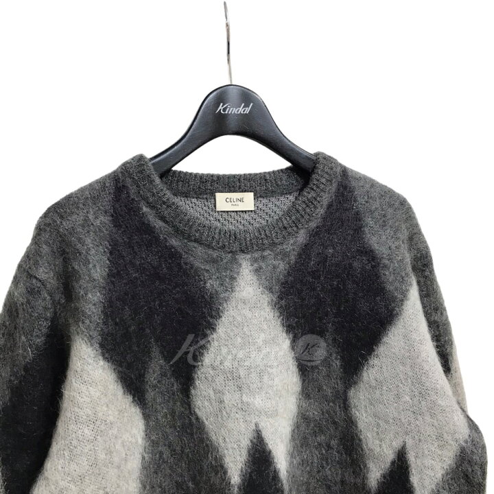 楽天市場】【中古】CELINE19AW アーガイルニットセーター ライトグレー 