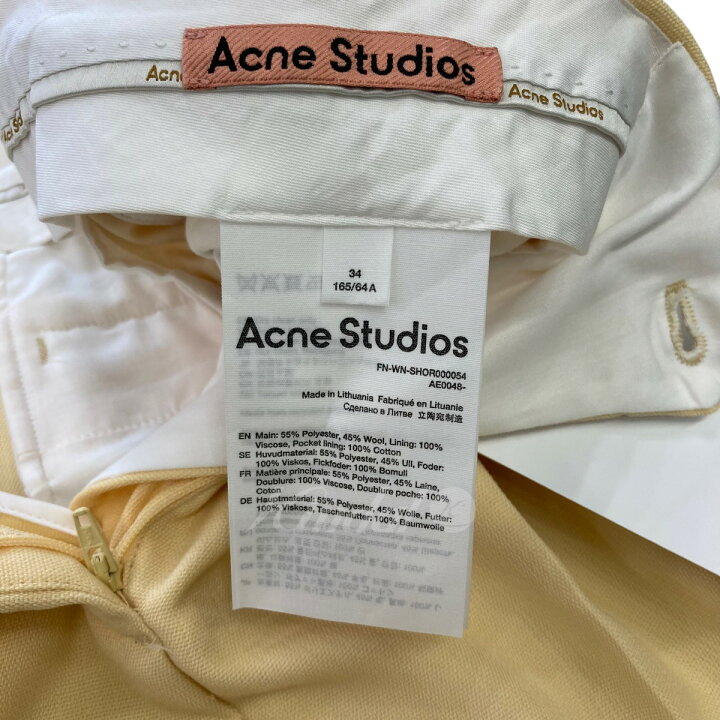 楽天市場】【中古】ACNE STUDIOS テーラードショートパンツ イエロー