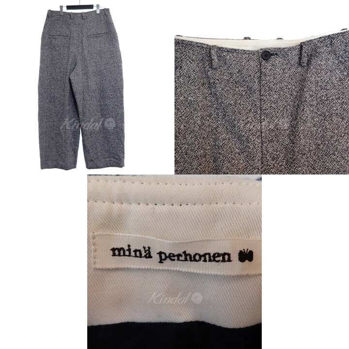 楽天市場】【中古】mina perhonen furrow ワイドパンツ ネイビー 