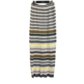 【中古】babaco「Colorful stripe long skirt」カラフルストライプロングスカート マルチカラー サイズ：F【価格見直し】