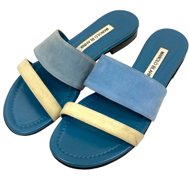 楽天市場】【中古】MANOLO BLAHNIKサンダル ブルー サイズ：37（23 