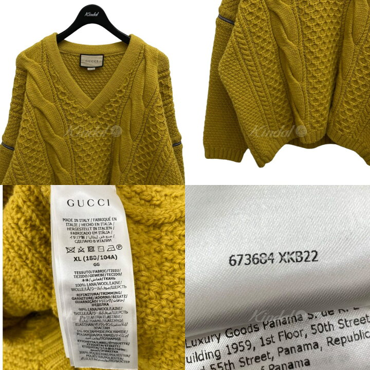 楽天市場】【中古】GUCCIデタッチャブルスリーブ ケーブルニット 