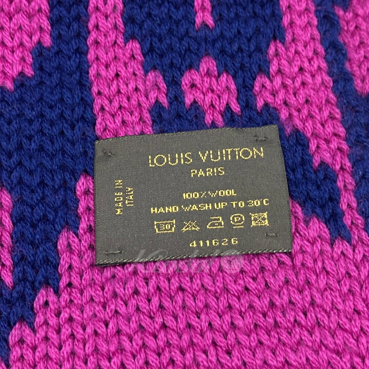 Louis Vuitton マフラー ネイビー ピンク