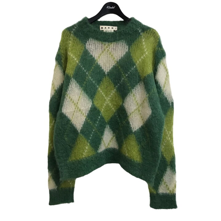 楽天市場】【中古】MARNI 22SS モヘアアーガイルニット グリーン  