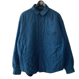 【中古】BALENCIAGAMicro Check Padded Overshirt Jacket 642339 ブルー サイズ：36【価格見直し】