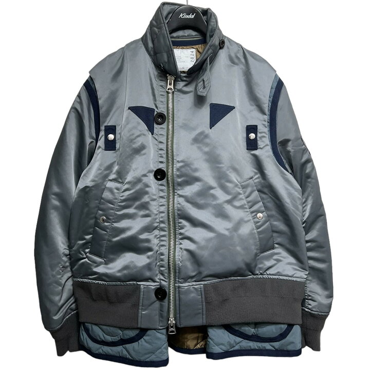 楽天市場】【中古】sacai 2022AW Nylon Twill Mix Blouson グレー 