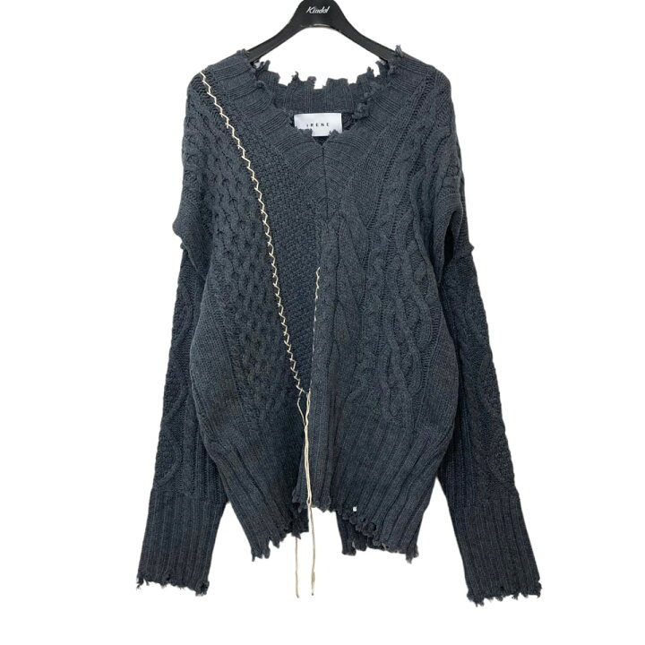 楽天市場】【中古】IRENE 22AW Open Collar Mix Knit ダメージ加工に 