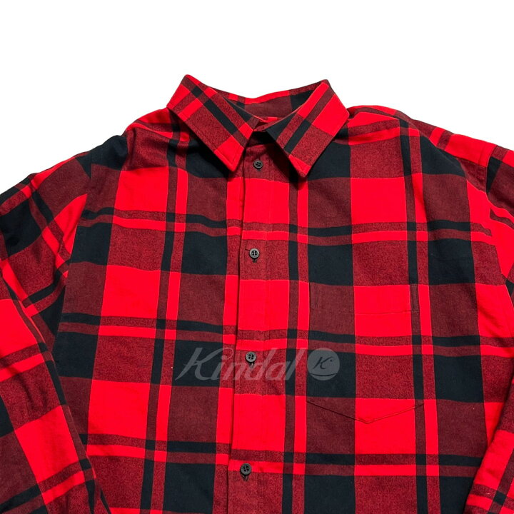 楽天市場】【中古】BALENCIAGA中綿チェックシャツジャケット レッド 
