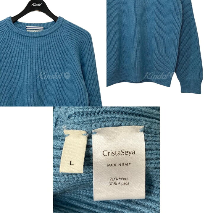 楽天市場】【中古】CristaSeya ウールアルパカ ニット ブルー サイズ 
