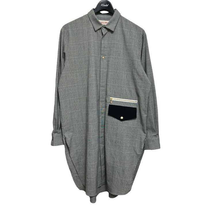 楽天市場】【中古】CULLNI グレンチェックロングシャツ グレー サイズ 