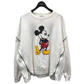 【中古】FACETASM　ミッキープリントジップスウェットトレーナー MICKEY ZIPPER CREWNECK ホワイト サイズ：3 【011023】（ファセッタズム）