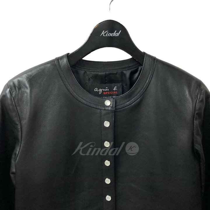 楽天市場】【中古】agnes b シープレザーノーカラージャケット 