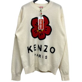 【中古】KENZO by NIGO　BOKE FLOWER JUMPERボケフラワーウールニットセーター オフホワイト サイズ：S(オーバーサイズ) 【011023】（ケンゾー ニゴー）