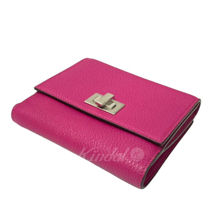 楽天市場】【中古】FENDI PEEKABOO ピーカブー 2つ折り財布 ピンク 