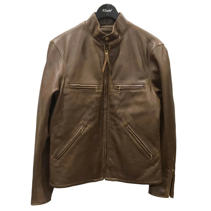 楽天市場】【中古】RRLジップアップレザージャケット Cafe Racer  