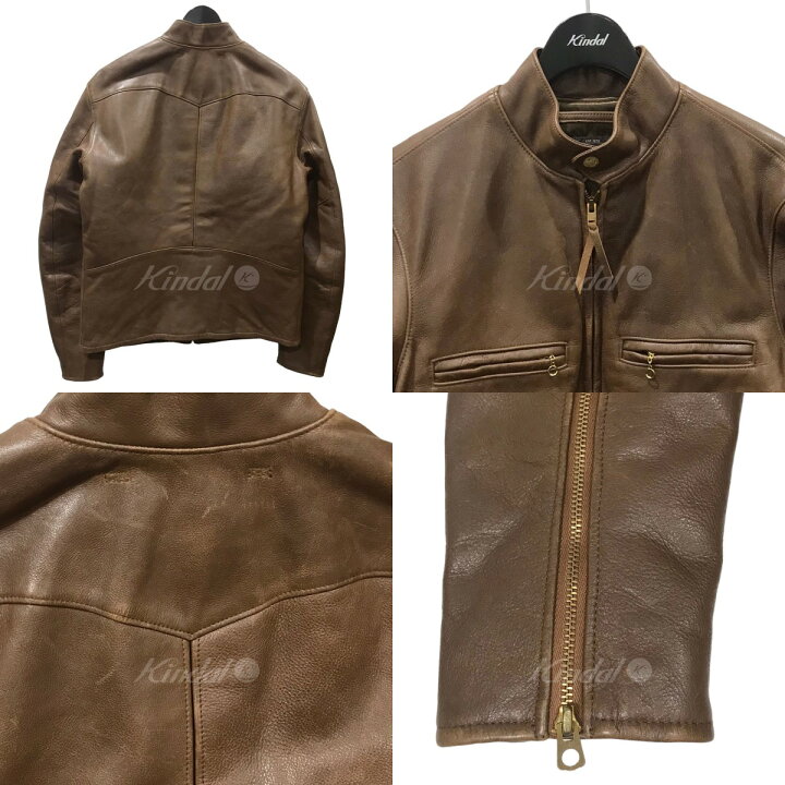 楽天市場】【中古】RRLジップアップレザージャケット Cafe Racer  