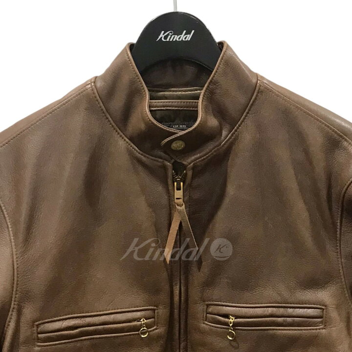 楽天市場】【中古】RRLジップアップレザージャケット Cafe Racer  
